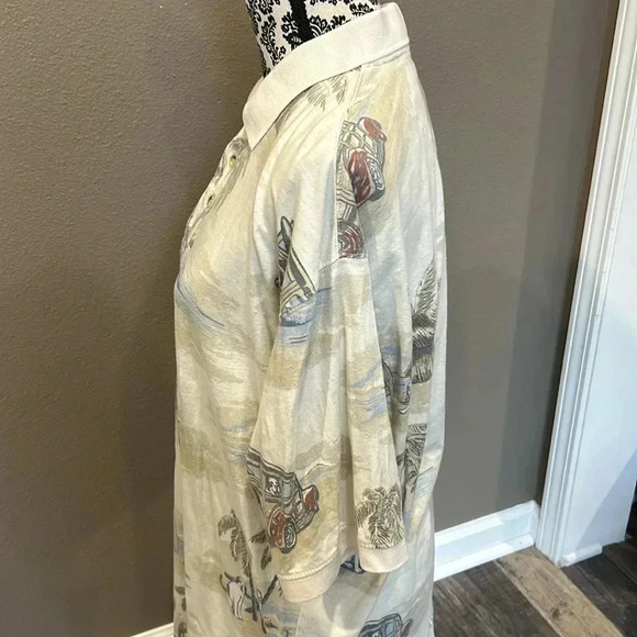 Vintage 🐾Big Dog Hawaiian Polo Shirt XL All Over Print - Picture 5 of 9